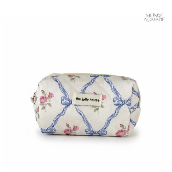 Trousse matelassée avec design floral vintage