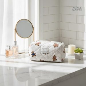 Trousse girly avec motif ourson pour tous les jours