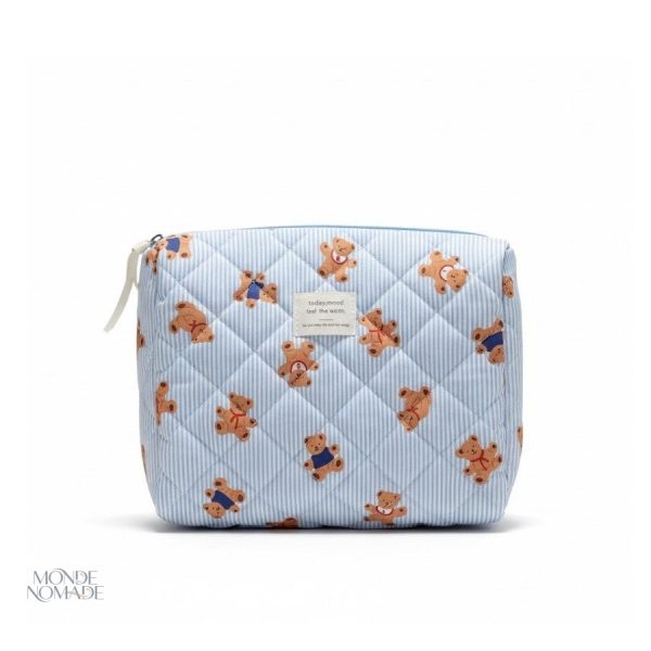 Trousse de voyage en tissu doux ourson