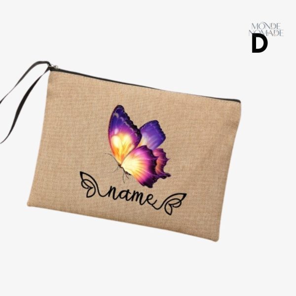 Trousse de toilette pour femmes avec papillon