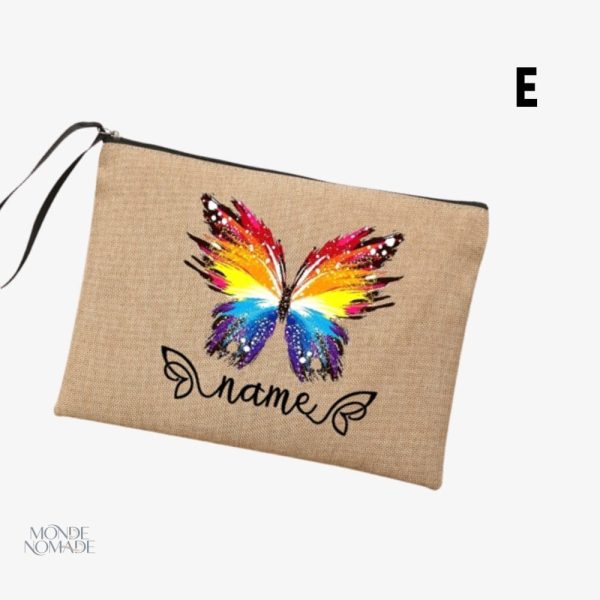 Papillon sur trousse de toilette personnalisable