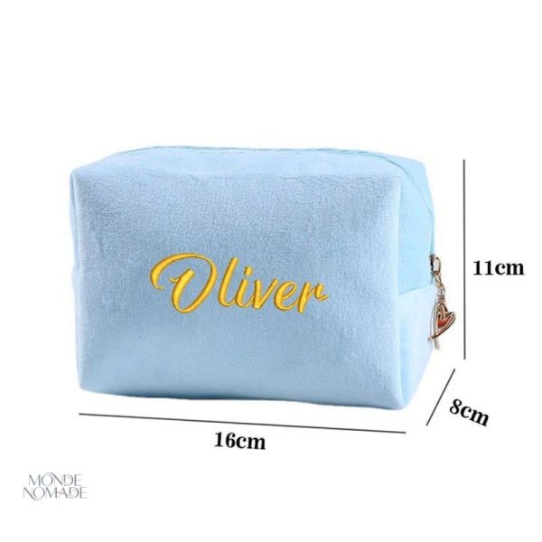 Trousse de bain avec prénom, design élégant