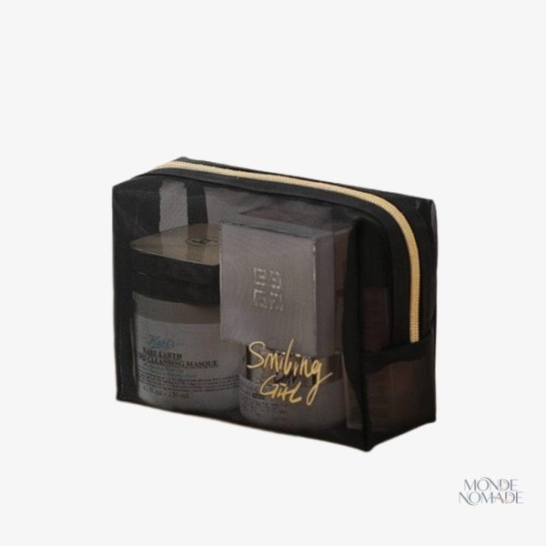 Trousse de toilette rectangulaire transparente pour femme