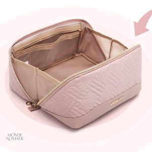 Trousse de toilette en rose, idéale pour le voyage et le rangement