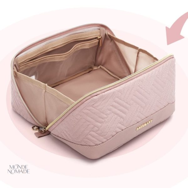 Trousse de toilette en rose, idéale pour le voyage et le rangement