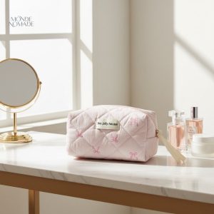Trousse de toilette élégante au design nœuds