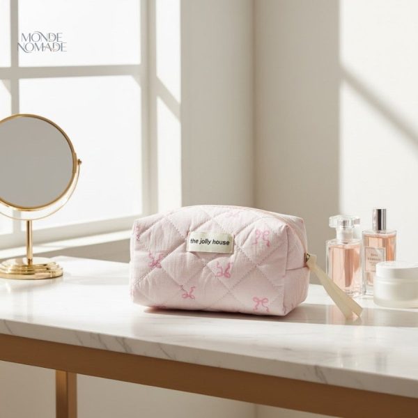 Trousse de toilette élégante au design nœuds