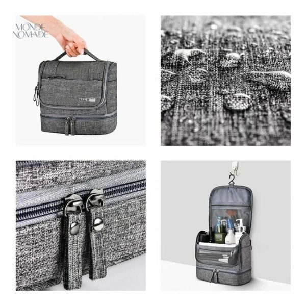 Trousse de toilette masculine avec multiple compartiments