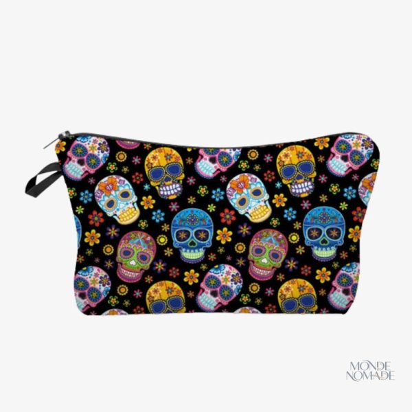 trousse-de-toilette-tete-de-mort-mexicaine-1 Trousse de toilette design tête de mort mexicaine