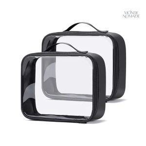 Trousse de toilette transparente pour voyage en avion