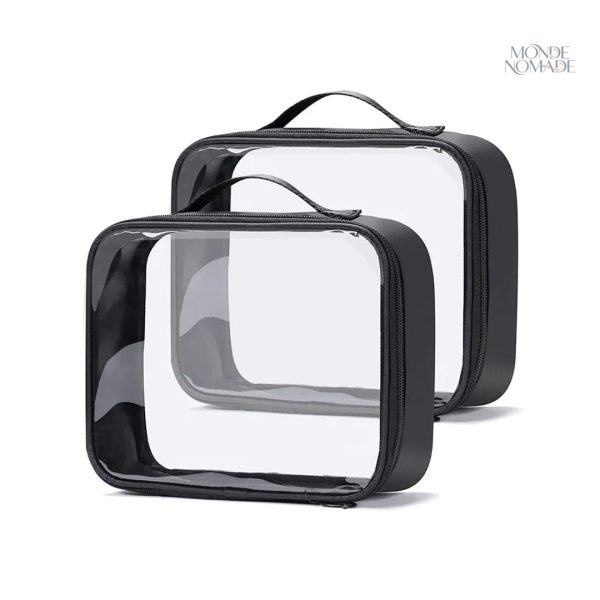 Trousse de toilette transparente pour voyage en avion