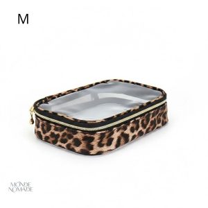 Accessoire de voyage transparent motif léopard