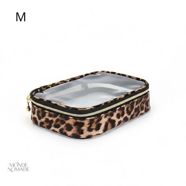 Accessoire de voyage transparent motif léopard