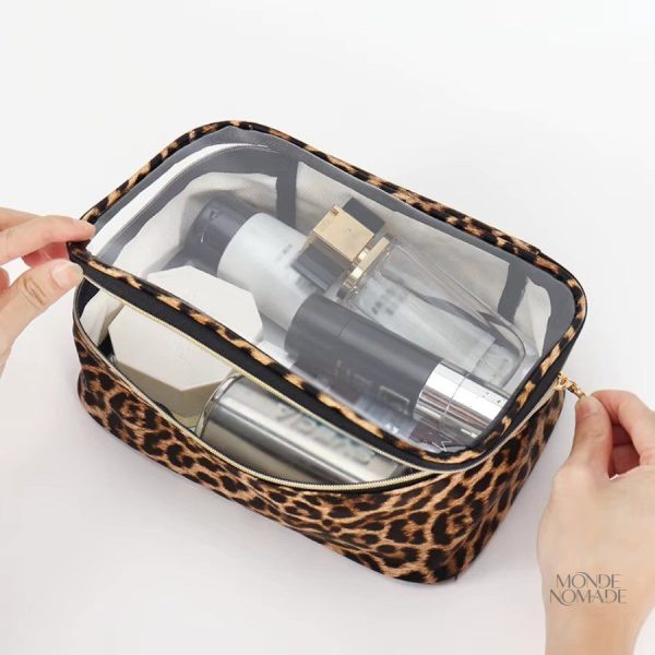 Trousse avec contour léopard pour rangement