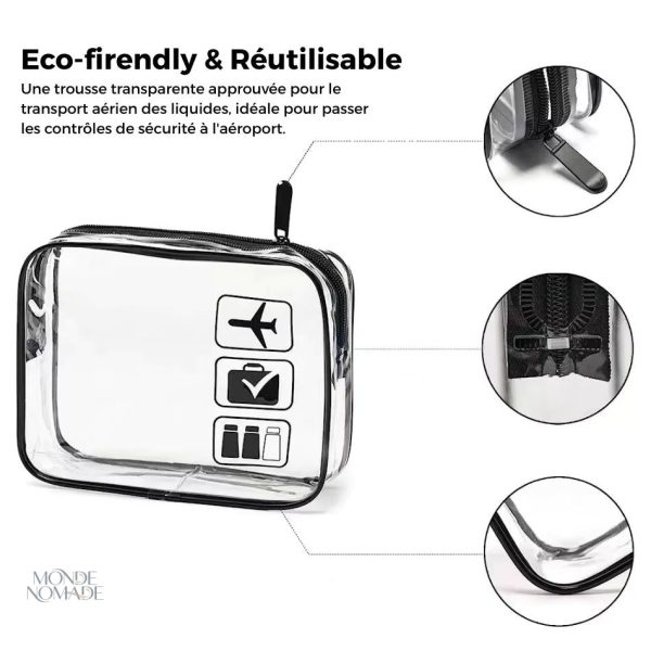 Trousse de toilette souple pour les voyages en avion