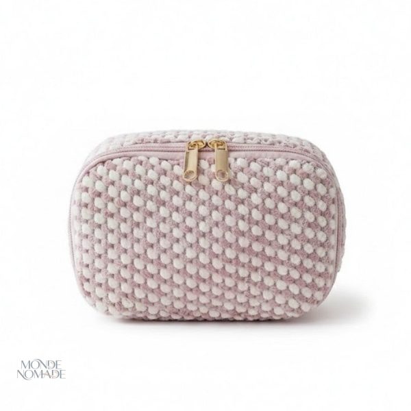 Trousse de toilette velours texturé femme