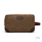 Trousse de toilette vintage pour homme en cuir