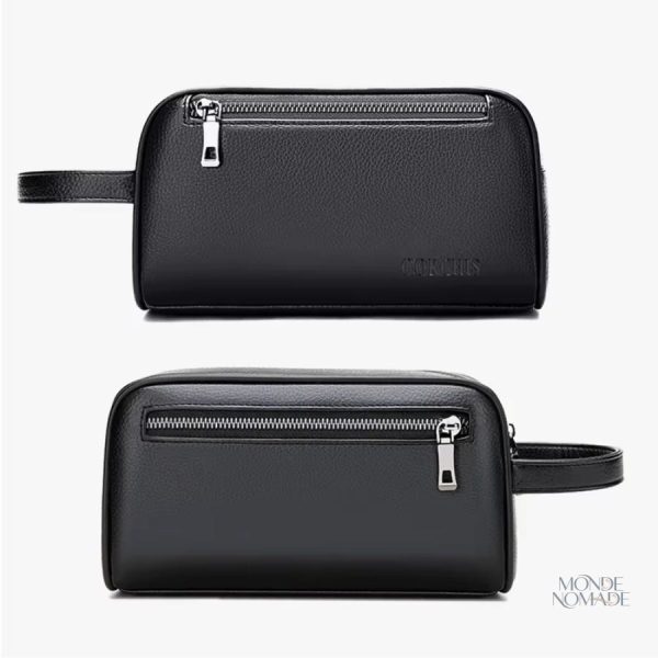 Trousse de voyage compacte en cuir pour homme