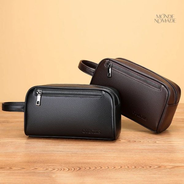 Trousse en cuir pour les essentiels de toilette