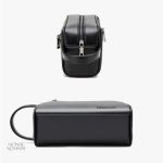 Trousse de toilette en cuir véritable pour homme