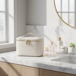 Trousse de toilette en cuir pour femme raffinée
