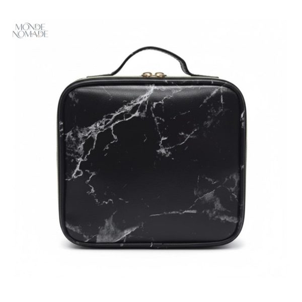 Trousse de maquillage chic avec motif marbré