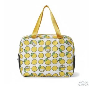 Vanity de toilette voyage motifs citrons compact et pratique