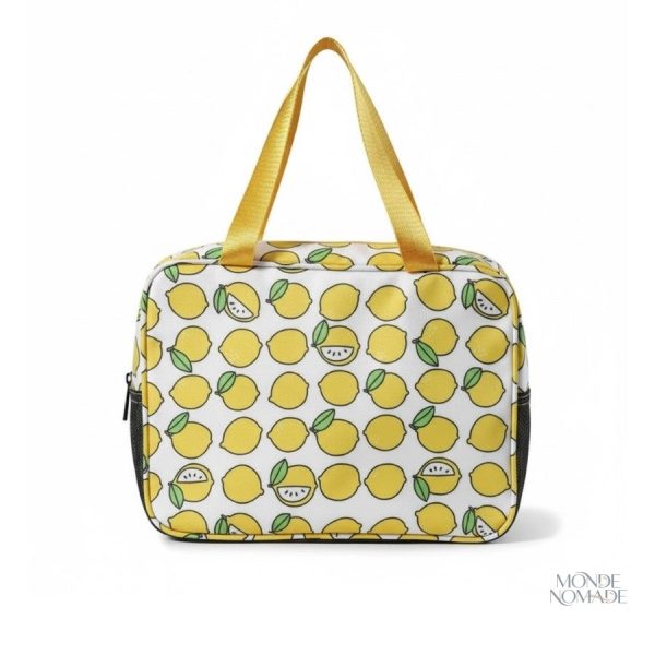 Vanity de toilette voyage motifs citrons compact et pratique
