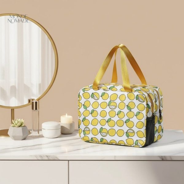 Trousse de toilette citrons idéale pour le voyage