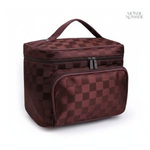 Vanity femme souple damier pour un voyage pratique