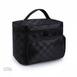 Vanity souple élégant avec motif damier pour les femmes
