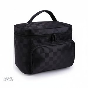 Vanity souple élégant avec motif damier pour les femmes