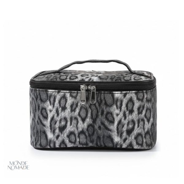 Sac de maquillage élégant avec design léopard pour voyages