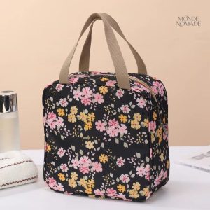 Trousse de maquillage décorée de cerisiers en fleurs