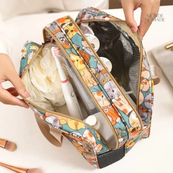 Vanity Case avec motifs chats colorés, design ludique