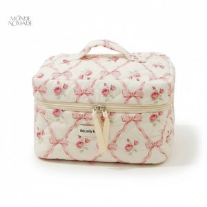 Vanity Souple à Motifs Floraux - Vintage Chic