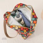 Trousse à maquillage souple éléphants colorés compact