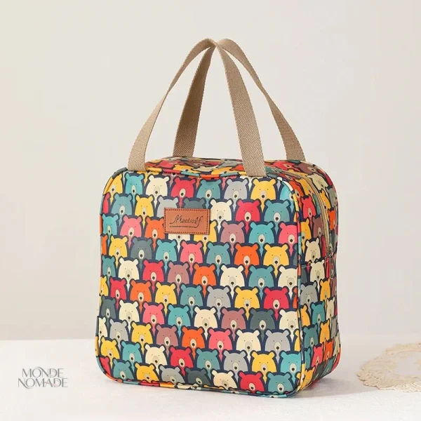 Trousse de toilette souple avec motifs oursons pour femme