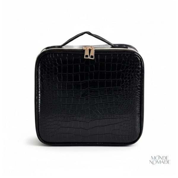 Vanity Trousse de Maquillage en simili-cuir Crocodile