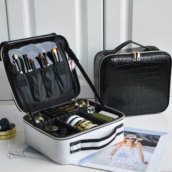 Vanity pour cosmétiques avec finition crocodile chic