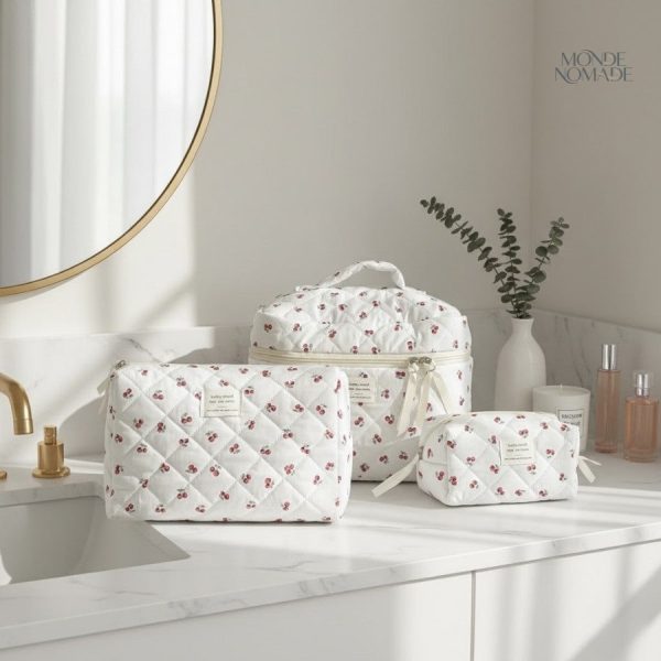 Accessoire beauté femme, vanity cerises colorées