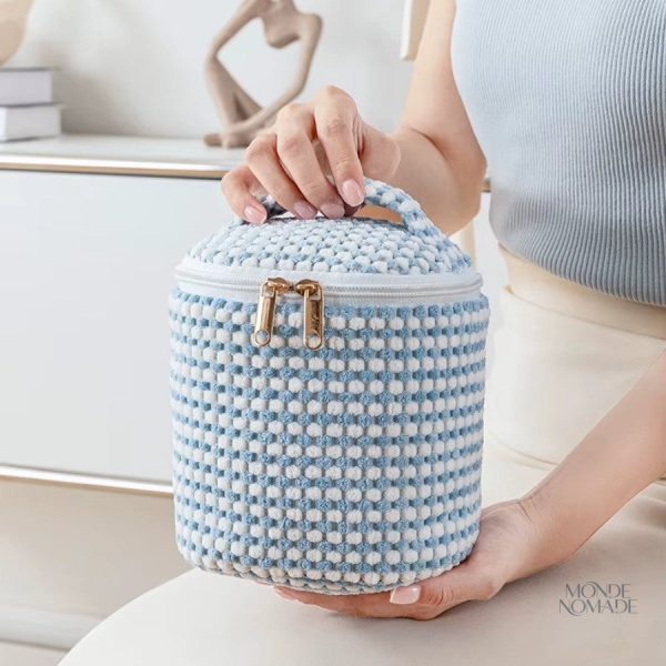 Vanity souple en velours texturé pour cosmétiques