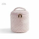 Vanity rond en velours moderne et chic